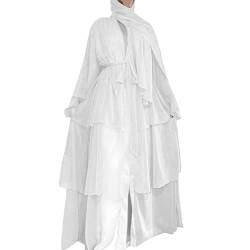 umifyxioy Muslimische Kleider Damen, Abaya Kleid Damen Spitze Ramadan Muslimisches Gebetskleidungsstück 2-teiliges Set für Damen Khimar Abaya langer Hijab-Rock volle Abdeckung Islam-Kleidung von umifyxioy