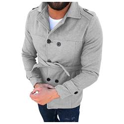 umifyxioy mantel herren lang,Herren Mantel Slim Fit Lang Wollmantel Winter Übergangsjacke Business Jacke mit Stehkragen Winterjacke Trenchcoat Wolle Warm Cardigan Herrenjacken Wintermantel von umifyxioy