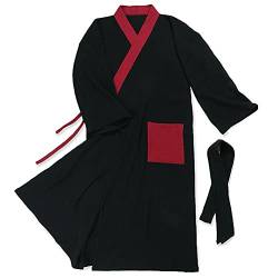un-brand Japanische Kimono-Doppelgaze-Baumwollrobe für Herren in Übergröße Zen-Kleidung Taoistische Kleidung (Größe L, B2) von un-brand