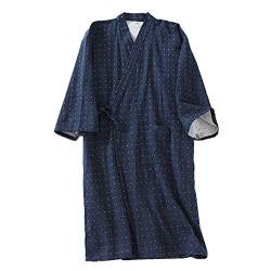 un-brand Japanische Kimono-Doppelgaze-Baumwollrobe für Herren in Übergröße Zen-Kleidung Taoistische Kleidung (Größe L, B3) von un-brand