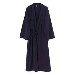 un-brand Japanische Kimono-Samtrobe für Herren in Übergröße Zen-Kleidung Taoistische Kleidung (Größe L, Marine) von un-brand