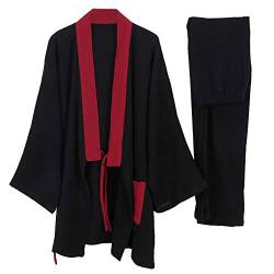 un-brand Japanischer Kimono-Baumwoll-Hanfu-Pyjama-Anzug für Herren in Übergröße Zen-Kleidung Taoistische Kleidung (Größe L, B) von un-brand