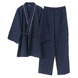 un-brand Japanischer Kimono-Baumwoll-Hanfu-Pyjama-Anzug für Herren in Übergröße Zen-Kleidung Taoistische Kleidung (Größe L, S) von un-brand