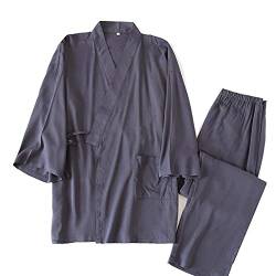 un-brand Japanischer Kimono-Doppelpyjama-Baumwollpyjama-Anzug für Herren in Übergröße Zen-Kleidung Taoistische Kleidung (Größe M, A2) von un-brand