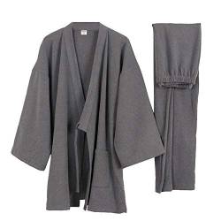un-brand Japanischer Kimono-Samt-Pyjama-Anzug für Herren in Übergröße Zen-Kleidung Taoistische Kleidung (Größe L, D) von un-brand