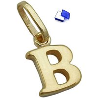 unbespielt Buchstabenanhänger Schmuck Kettenanhänger Anhänger Buchstabe B aus 375 Gold 9 Karat 8 x 6 mm inklusive kl. Schmuckbox, Goldschmuck für Damen und Herren von unbespielt