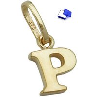 unbespielt Buchstabenanhänger Schmuck Kettenanhänger Anhänger Buchstabe P aus 375 Gold 8 x 6 mm, Goldschmuck für Damen und Herren von unbespielt