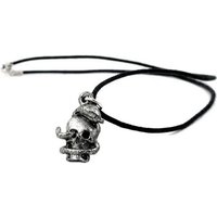 unbespielt Collier Kette mit Zinn-Anhänger Totenkopf mit Schlange 45 cm, Modeschmuck für Damen und Herren von unbespielt