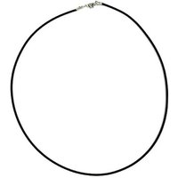 unbespielt Collier Vollgummikette Naturkautschuk schwarz Verschluss silberfarbig 50 cm, Modeschmuck für Damen und Herren von unbespielt