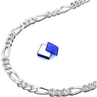 unbespielt Gliederarmband Armband Figarokette 2 x diamantiert 925 Silber 21 cm inklusive Schmuckbox, Silberschmuck für Damen und Herren von unbespielt