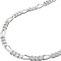 unbespielt Gliederarmband Armband Figarokette 2 x diamantiert 925 Silber Länge 19 cm x 2 mm inklusive kleiner Schmuckbox, Silberschmuck für Damen von unbespielt
