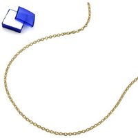 unbespielt Goldkette Halskette Kette 0,7 mm sehr dünne Ankerkette 9 Karat Gold 45 cm inklusive Schmuckbox, Goldschmuck für Damen und Herren von unbespielt