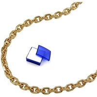 unbespielt Kette ohne Anhänger Halskette Kette 2,6 mm Ankerkette 8 fach diamantiert vergoldet AMD 50 cm inklusive Schmuckbox, Modeschmuck für Damen und Herren von unbespielt