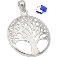 unbespielt Kettenanhänger Anhänger Baum des Lebens glänzend 925 Silber 20 mm inkl. kleiner Schmuckbox, Silberschmuck für Damen von unbespielt