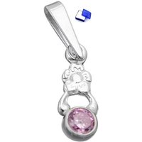 unbespielt Kettenanhänger Anhänger Blume Zirkonia pink 925 Silber inkl. kleiner Schmuckbox, Silberschmuck für Damen von unbespielt