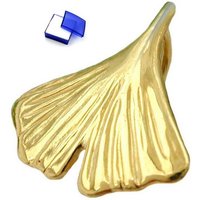 unbespielt Kettenanhänger Anhänger Ginkgoblatt glänzend 9 Karat 375er Gold 12 mm inklusive kl. Schmuckbox, Goldschmuck für Damen von unbespielt