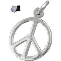 unbespielt Kettenanhänger Anhänger Peace Zeichen glänzend 925 Silber kl. Schmuckbox, Silberschmuck für Damen und Herren von unbespielt