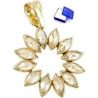 unbespielt Kettenanhänger Kettenanhänger Anhänger Blume aus 12 weissen Zirkonias 9 Karat Gold 14 mm inklusive Schmuckbox, Goldschmuck für Damen und Herren von unbespielt