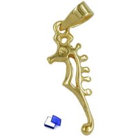 unbespielt Kettenanhänger Kettenanhänger Anhänger Seepferdchen glänzend 9 Karat Gold 22 x 7 mm inklusive Schmuckbox, Goldschmuck für Damen und Herren von unbespielt