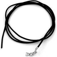 unbespielt Lederband Lederband Kette schwarz Verschluss silberfarben 1m x 2 mm verkürzbar, Modeschmuck für Damen und Herren von unbespielt