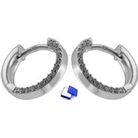 unbespielt Paar Creolen Ohrringe mit Zirkonias 925 Silber 13 x 2 mm inklusive Schmuckbox, Silberschmuck für Damen von unbespielt