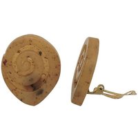 unbespielt Paar Ohrclips Modeschmuck Ohrringe Schnecke braun-marmoriert 30 x 25 mm Kunststoff, Modeschmuck für Damen von unbespielt