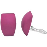unbespielt Paar Ohrclips Modeschmuck Ohrringe Trapez pink matt 27 x 17 mm Kunststoff, Modeschmuck für Damen von unbespielt