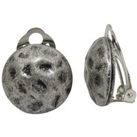 unbespielt Paar Ohrclips Modeschmuck Ohrringe antik-silberfarben glänzend 18 mm Kunststoff, Modeschmuck für Damen von unbespielt