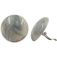 unbespielt Paar Ohrclips Modeschmuck Ohrringe grau-beige-marmoriert glänzend Kunststoff 30 mm, Modeschmuck für Damen von unbespielt