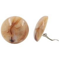 unbespielt Paar Ohrclips Modeschmuck Ohrringe horn-marmoriert-glänzend 30 mm Kunststoff, Modeschmuck für Damen von unbespielt