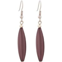 unbespielt Paar Ohrclips Ohrringe Rillenolive Kunststoff lilafarben 30 x 9 mm, Modeschmuck für Damen von unbespielt