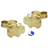 unbespielt Paar Ohrstecker Ohrringe Bärenpaar matt-glänzend 375 Gold 6 x 8 mm inkl. Schmuckbox, Goldschmuck für Damen und Herren von unbespielt