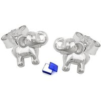 unbespielt Paar Ohrstecker Ohrringe Kleiner Elefant glänzend 925 Silber 6 x 7mm inkl. Schmuckbox, Silberschmuck für Damen von unbespielt