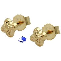 unbespielt Paar Ohrstecker Ohrstecker Stern mit Muster 9 Karat Gold 4 mm inkl. Schmuckbox, Goldschmuck für Damen von unbespielt