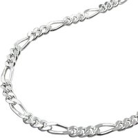 unbespielt Silberkette Halskette 2 mm Figarokette diamantiert 925 Silber 45 cm, Silberschmuck für Damen und Herren von unbespielt