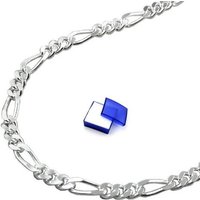 unbespielt Silberkette Halskette 3 mm Figaro Panzer diamantiert 925 Silber 45 cm, Silberschmuck für Damen und Herren von unbespielt