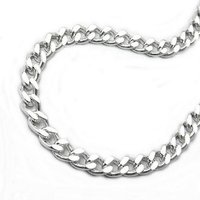 unbespielt Silberkette Halskette 3 mm Flachpanzerkette diamantiert 925 Silber 70 cm, Silberschmuck für Damen und Herren von unbespielt