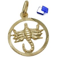 unbespielt Sternzeichenanhänger Schmuck Kettenanhänger Anhänger Sternzeichen Skorpion 9 Karat 375 Gold 15 mm, Goldschmuck für Damen und Herren von unbespielt