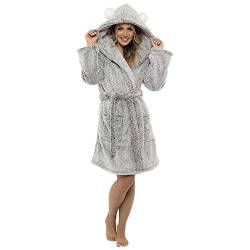 Ladies Foxbury Pom Pom Hooded Robe LN1160 Charcoal 8-10 von undercover lingerie