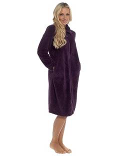 Undercover Damen-Bademantel aus weichem Fleece, mit Reißverschluss, Größe 36-50, violett, 8-10 von undercover lingerie