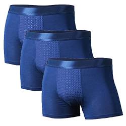 unhg 2Er-Pack Magnetische Unterwäsche Für Herren, Weiche, Atmungsaktive Boxershorts,Blau,XL von unhg
