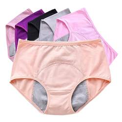 unhg Auslaufsichere Unterwäsche Damen Inkontinenz, Periodenunterschwäsche Baumwolle, Periodenunterschwäsche 6er Pack,XL von unhg