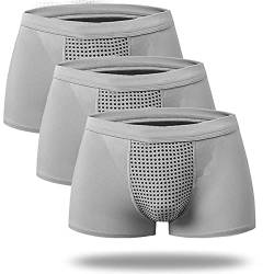 unhg Herren Magnetfeldtherapie-Vergrößerung Unterhose Turmalin Prostata Magnetische Boxershorts,Grau,XL von unhg