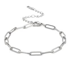 Büroklammer-Armbänder für Frauen, Edelstahl, zierlicher Schnitt, Büroklammer-Kette, personalisierter Stil, Büroklammer, verstellbares Armband, Schmuck, Geschenke, Edelstahl, Ohne Edelstein. von unift