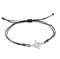 unift Celtic Knot Armband Für Frauen/Männer Edelstahl Witchcraft Muster Celtic Knot Double Rope Armband Wiccan Amulett Geometric Jewelry (Schwarz+Silber) von unift