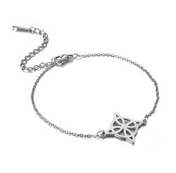 unift Hexen-Knoten-Armband für Frauen, Edelstahl, keltischer Knoten, Wiccan-Symbol, geschichtetes Armband, einzigartiger Charme, verstellbar, doppellagiges Armband, Schmuck, Geschenke (Silber 2) von unift