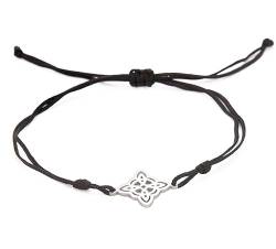 unift Hexenknoten-Armband für Damen und Herren, Edelstahl, geometrischer Stil, schick, elegant, Hexenknoten, Doppelseil-Armbänder, heidnisches Wicca-Symbol, Amulett-Schmuck, Ohne Edelstein. von unift