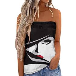 Damen Bandeau Top Sommer Schulterfrei Ärmellos Oberteile Trägerlos Bandeau Bluse Shirt Strand Weste Bandeautop Schlauchshirt Rückenfrei Bandeau Schlauchshirt Bluse Sexy Sommer Oberteile von unilarinna