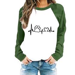 Damen Kuschelige 3D Hundemotiv Damen Sweatshirt Rundhals Pullover Oberteile Shirts Tops von unilarinna