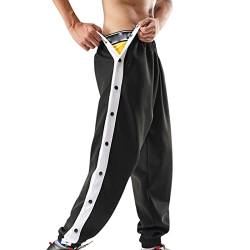 unilarinna Jogginghose Herren Reha Hose mit seitlicher Knopfleiste zum öffnen Button Up Trainingshose Postoperative Sporthose von unilarinna